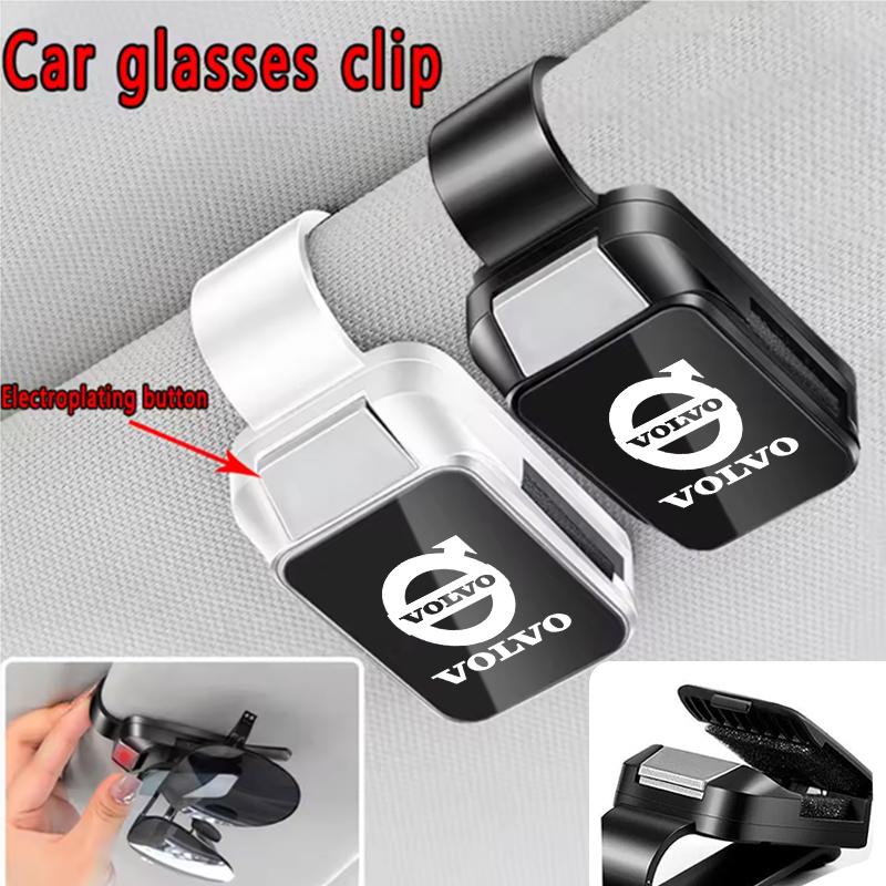 Držák na brýle do auta, klip na sluneční brýle na sluneční clonu pro Volvo XC60 S90 XC90 S60 XC40 V60 V90 S40 Volvo EX30 C40 Příslušenství