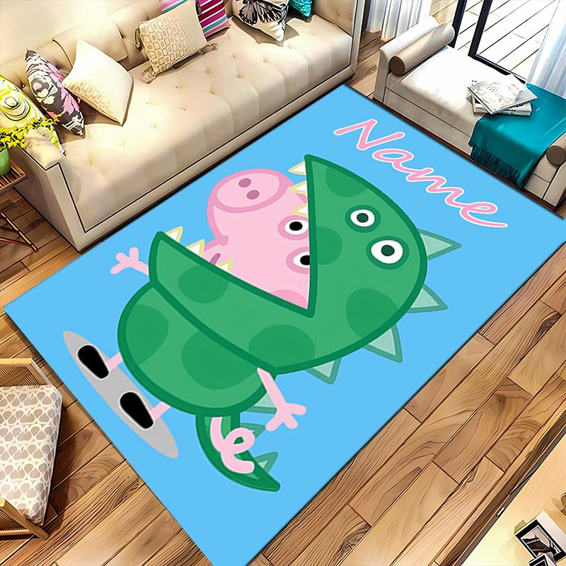 Custom personalization Peppa Pig Area Rug - Perfect For Kitchen, Bathroom,Laundry Room Decor Large Size Available,Gift All Seasons
