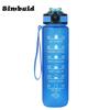 1000ml Motivational Sports Water Bottle Straw Bottle Leakproof Gradient Time Marker Drinkware for Gym Outdoor