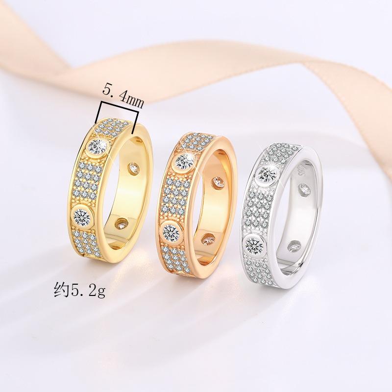 Full Diamond VVS1 D Color Moissanite Ring for Women Classic Design   CopperWedding Engagement Rings for Fine Jewelry