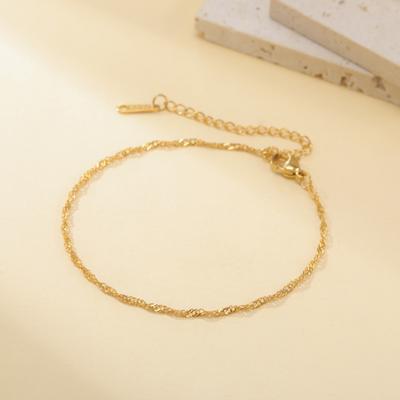 Cazador Thin Twisted Water Wave Chain Anklets for Women Stainless Steel Jewelry Bracelet On the Leg Valentine's Day Gift 2026