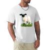 Valais Blacknose Lamb In A Meadow Tshirt Work Daily Short Sleeve Top