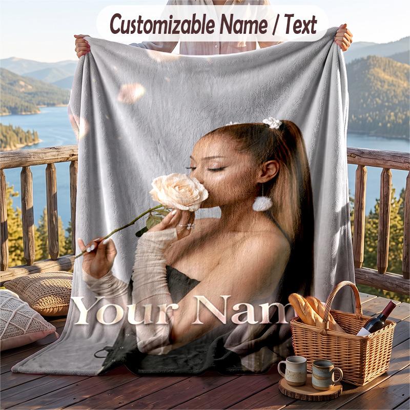 Personalized Flannel Throw Blanket,Ayliva Custom Printed Name, Cozy Plush Blanket For Home Use