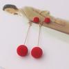 Korean Sweet Stud Earrings for Girls Bobo Plush Ball Long Earrings For Women Temperament Fashion Jewelry Earring brincos