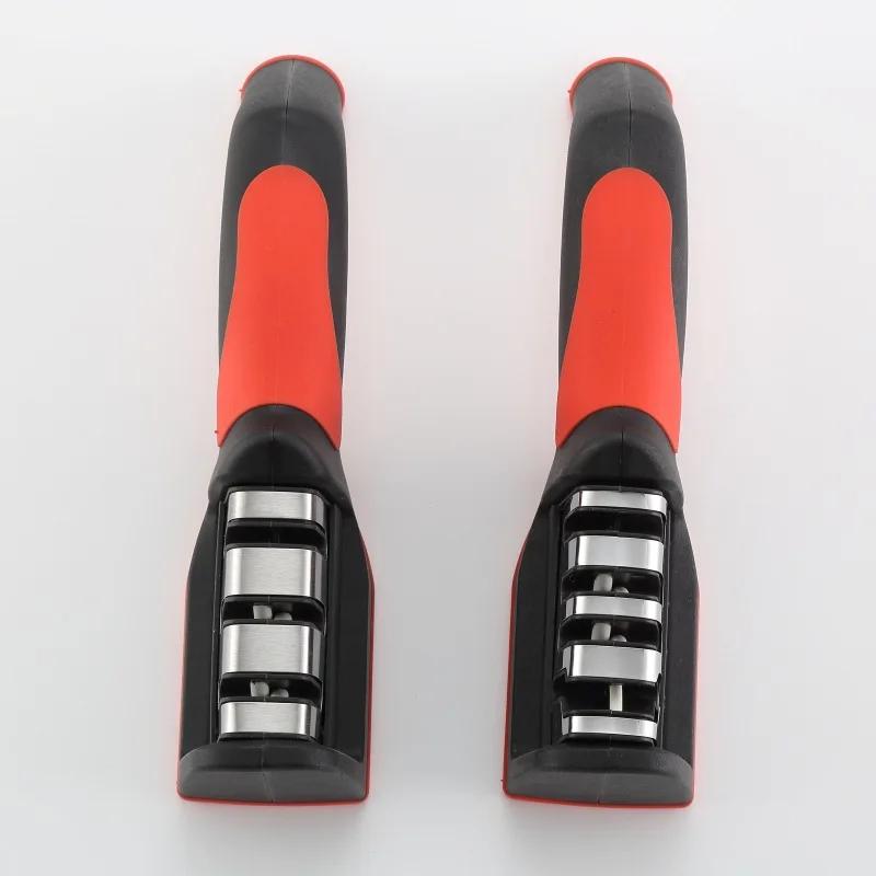 Küchen-3-Segment-Messerschärfer Haushalt Multifunktionaler handgehaltener Dreizweck-Schwarz-Schleifstein