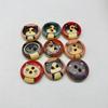 100Pcs Cartoon Kitty Print Wood Buttons DIY Sewing Shirt Scrapbook Bags Decor