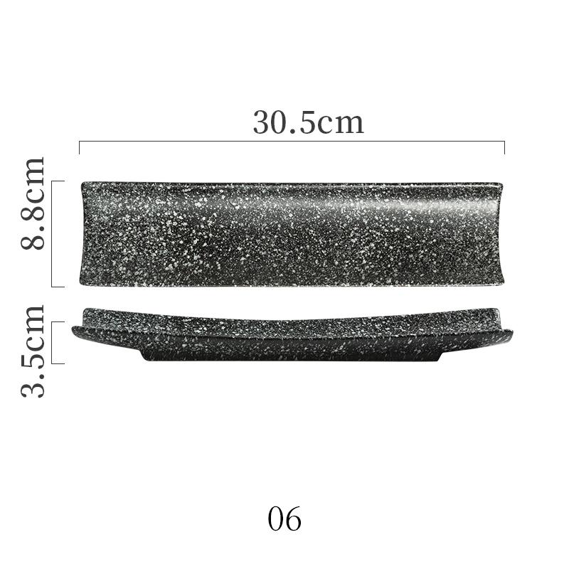 Japanese Style Ceramic Dishes Tableware Long Plate Shaped Sushi Snack Plate Barbecue Plate Sashimi Fish Plate Restaurant Plates