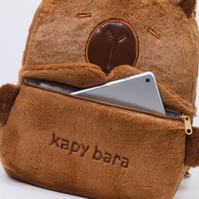 Capybara School Bag Spacious Plush Backpack For Children And Cartoon Lover Spacious And Comfortable Shoulder Bag