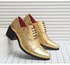 Men's Glossy Leather High Heel Shoes, Large Size, 6cm Height Increase, Trendy Nightclub Style for Spring and Autumn