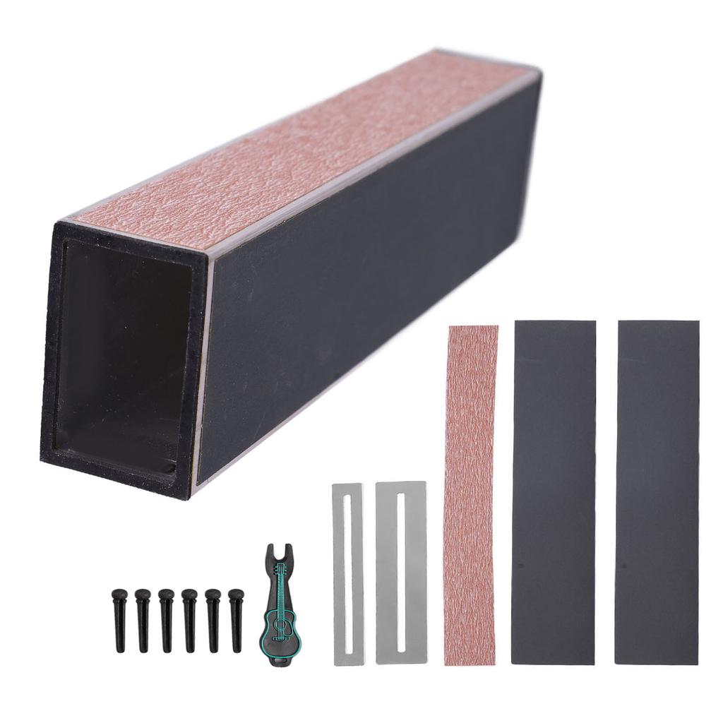 Gitarrenpolierwerkzeuge Bunddichtung Stegstifte und Abzieher Schleifblatt Abrichtfeilen-Set
