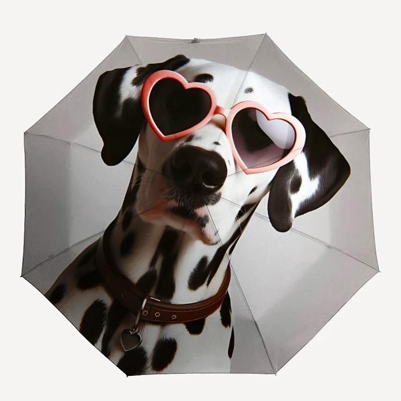 1pc Dalmatian Sunglasses Open/Close Folding Umbrella, All- Portable Umbrella for & Men, Stylish Accessory (Holiday Gift) 8-Rib yy251213198
