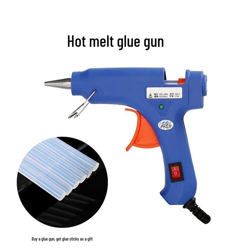 Multi-color 20W Hot Melt Glue Gun with Sticks for Home and Children's Crafts