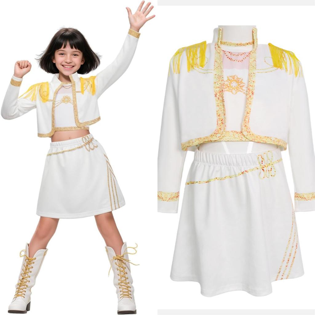 Dívčí školní jevištní vystoupení Popová zpěvačka Karnevalová párty Kostýmy na hraní rolí Dětská předstíraná hra Halloweenský cosplay outfit Oblek Sada