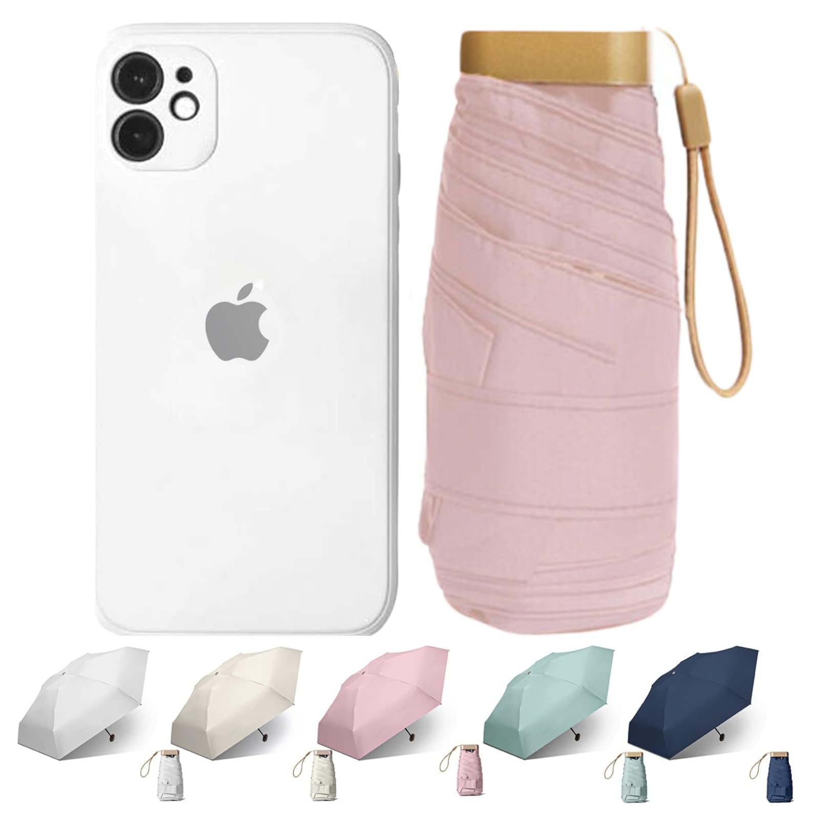 

Nanobrella Складной складной зонт для смартфона от солнца и складывающийся как легкий складной зонт для дождя и ультраскладной зонт для зонта,