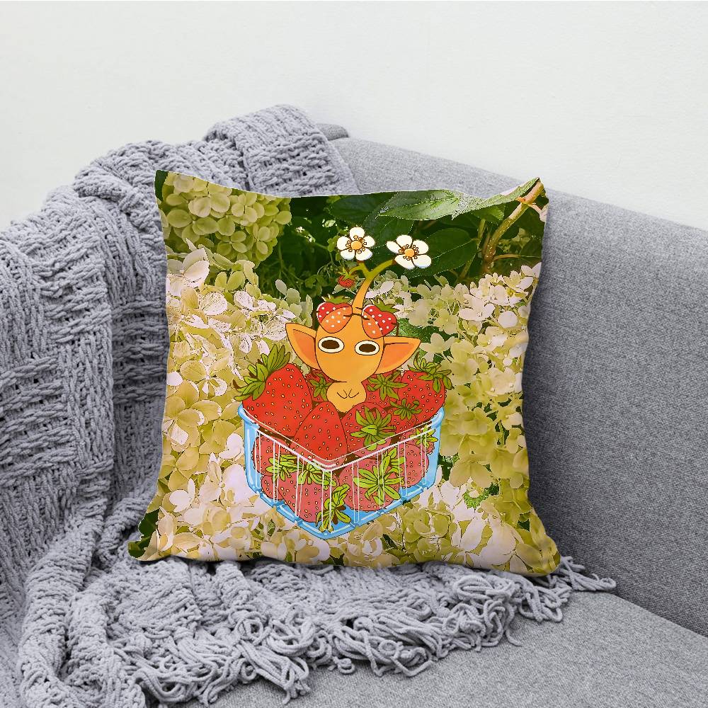 P-Pikmin Pillowcases Bedroom Living Room Sofa Home Decor Polyester Cushion Cover with Zipper