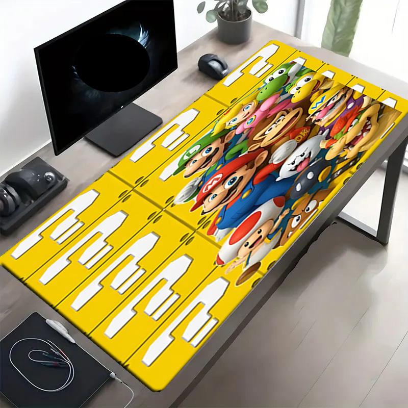 Super Mario Print Mouse Pad, Anti‑Slip Desktop keyboard Mat, for PC Laptop Gaming Working Daily Use, Cool Festival Surprise Gift