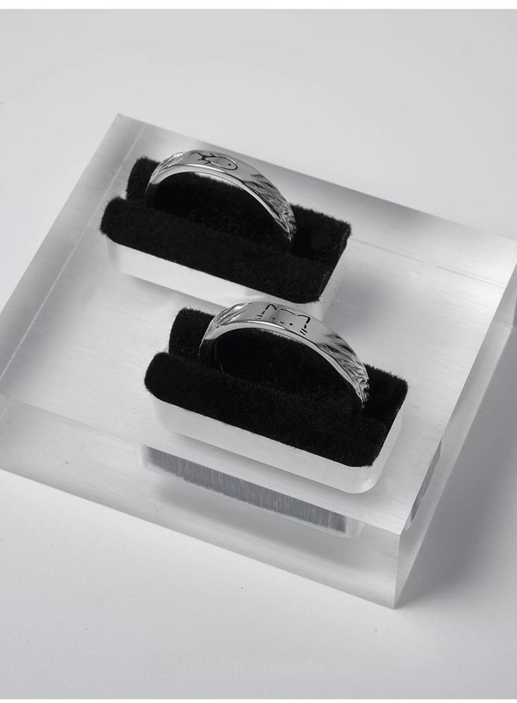 Kitten Has You 999 Silver Couple Rings: Niche Design Valentine's Day Pure Silver Rings
