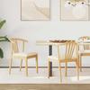 Dining Chair Set of 2 Natural Light Color Solid Rubberwood