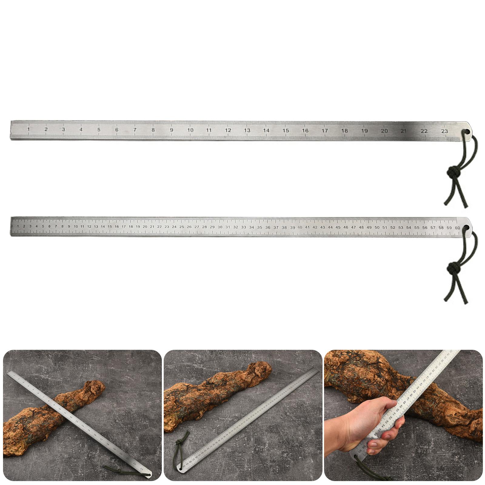 Steel Ruler 5mm Thick Precision Measuring Tool Heavy Duty Metal Ruler Clear Scale For Engineers Architects & Craftsmen