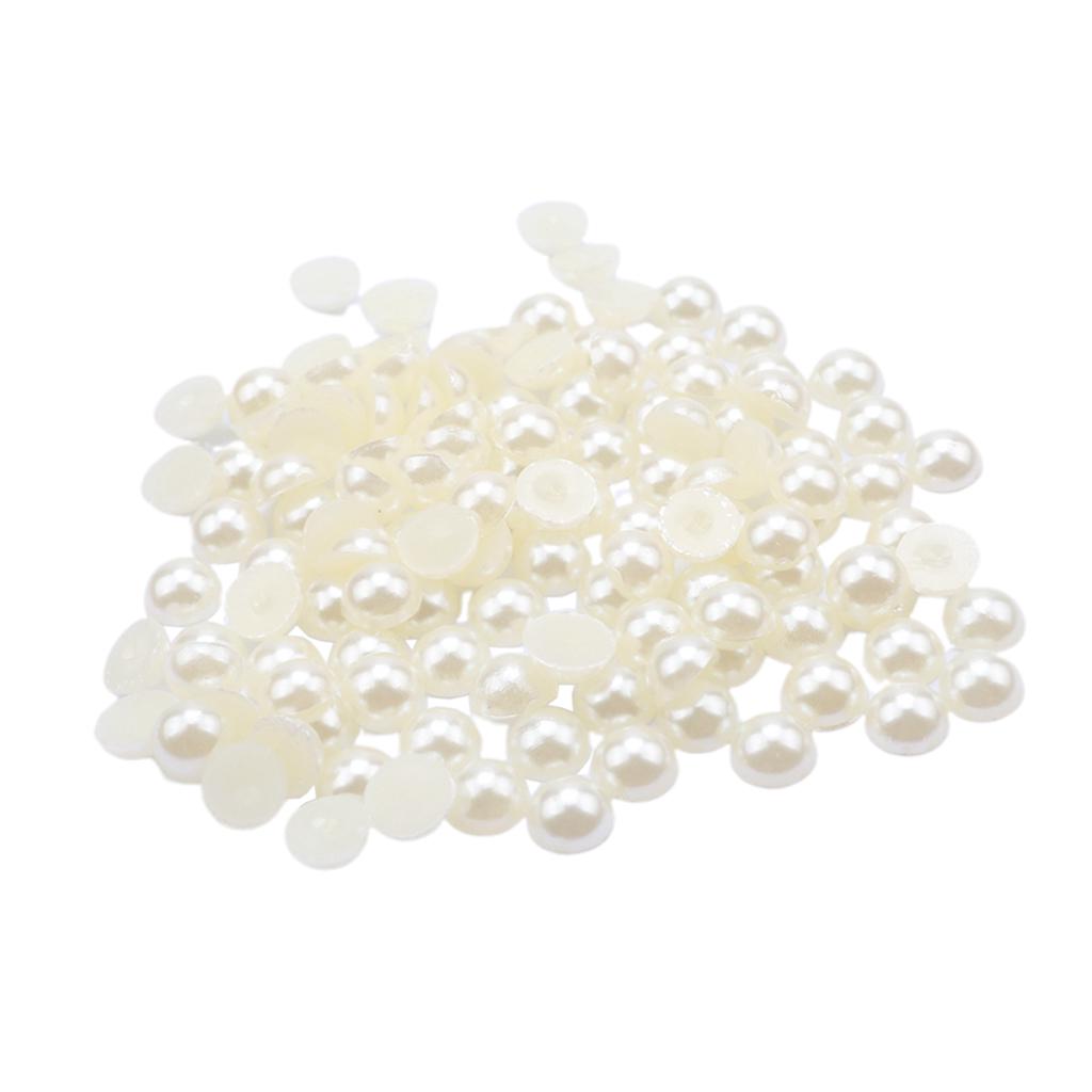 Buy 100Pack Half Pearl Beads Flat Back 