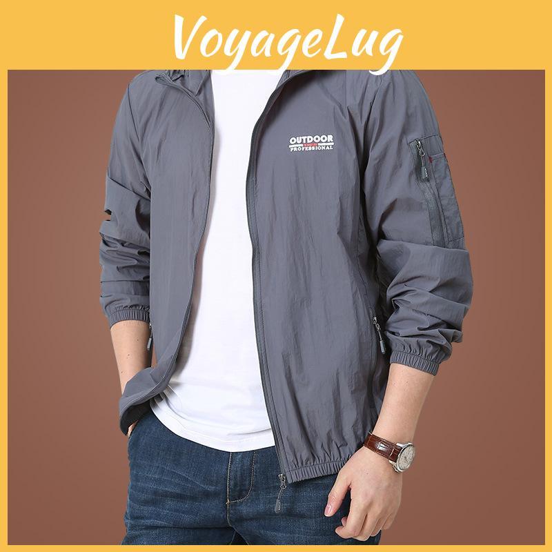 Protection Sun Clothing Summer Men Outdoor Windbreaker Jacket Solid Zipper Breathable Uv Resistant Quick Dry Skin Coats
