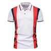 2021 Sommer Herren Poloshirt mit Revers und kurzen Ärmeln mit farbenfrohem Streifen-Patchwork - Europäische & Amerikanische Mode.