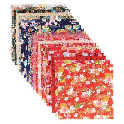 Premium Hand-Dyed Kyoto Yuzen Washi Chiyogami Paper, 15cm, 20 Assorted Designs