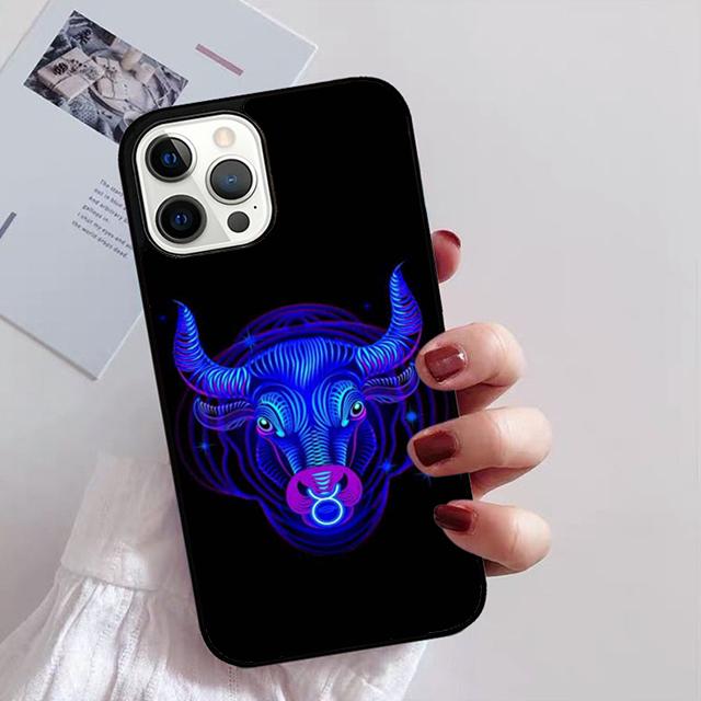 Taurus Stier Telefonhülle für iPhone 11 12 13 14 Pro Max Mini XR XS SE 2020 6 7 8 Plus Samsung S21 S22 Coque Fundas
