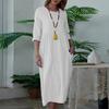 Hohe Taille A-Linie Midi-Kleid für Damen Sommer Locker Kleid Tägliche Kleidung Schrumpffest Schönes Anziehen