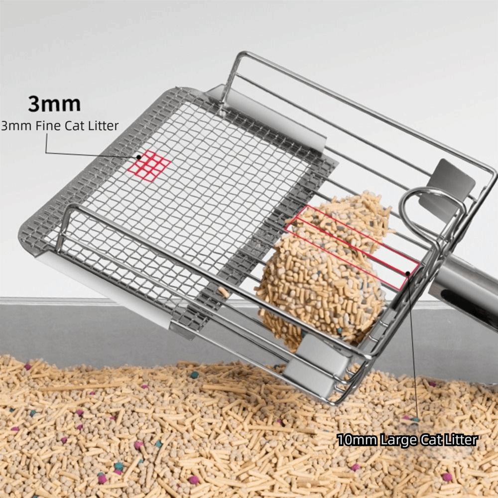 Stainless Steel Cat Litter Shovel Push-pull Design Pet Waste Picker Cat Poop Scooper  Pet Supplies