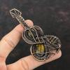Tiger's Eye Pendant Copper Wire Wrapped Pendant Guitar Pendant Gemstone Tiger's Eye Jewelry Handmade Pendant Anniversary Gift Copper Jewelry