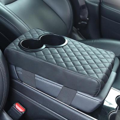 Multi-functional Height Increasing Cushion Car Center Console Pad Armrest Box Booster With Cup Holder Car Interior Accessories