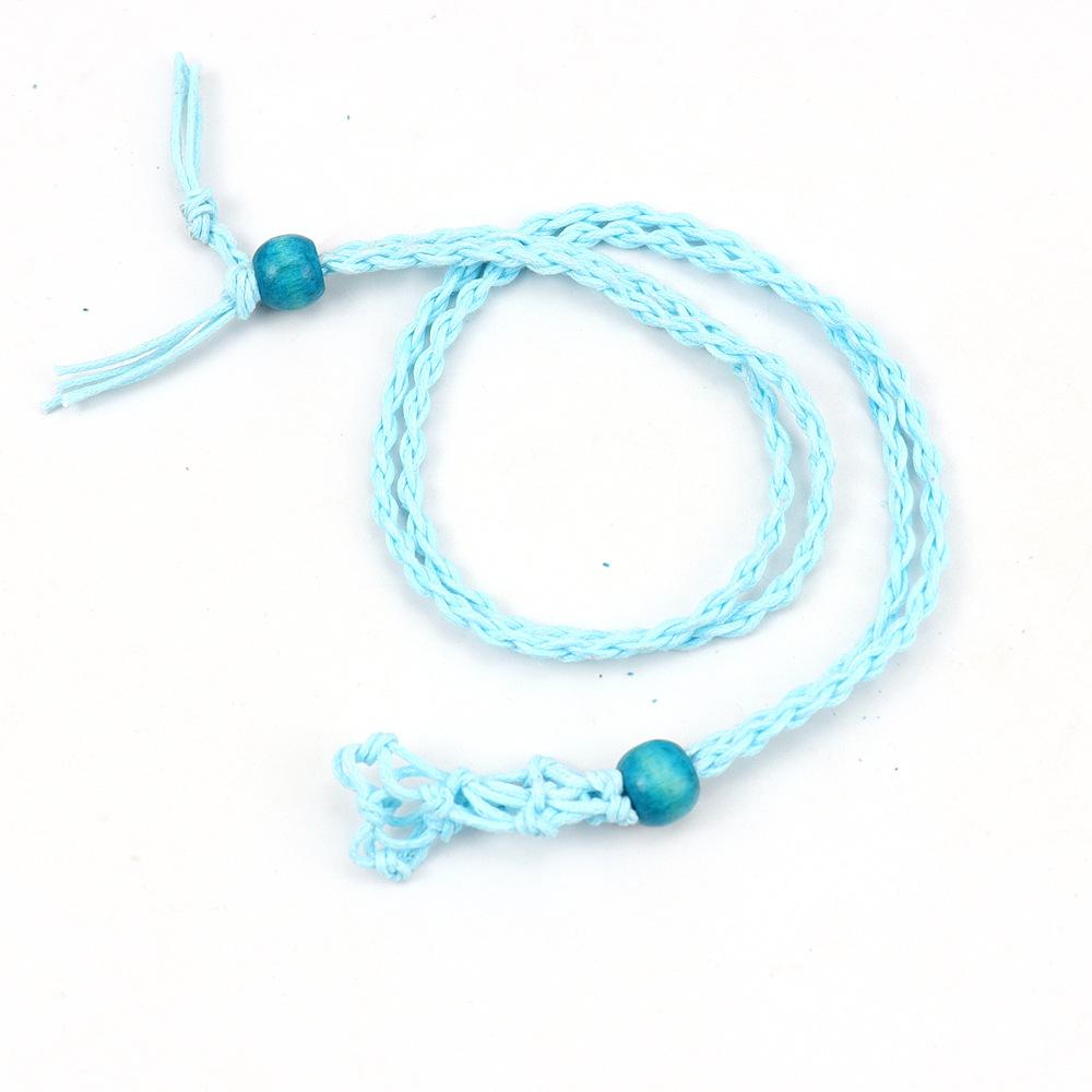 Crystal Stone Mesh Pocket Woven Necklace Pendant Adjustable Telescopic Mesh Pocket Hand Woven Mesh N719