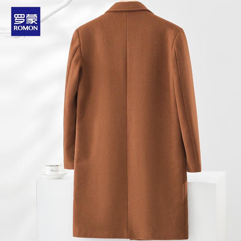 Romens Men's Wool Blend Thickened Mid-Length Winter Coat