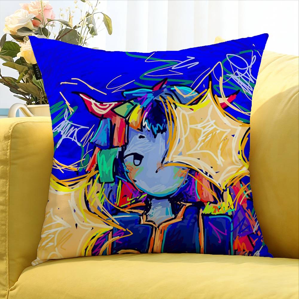 Kikuo Cute Cartoon World Various Sizes Square Pillow Case For Car Home Bedchamber Decor