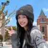 Autumn and Winter Plush Hat Women's Plush Warm Ear Protection Knitted Wool Hat Shows the Face Small Versatile Pullover