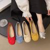 Bow Round Head Ballet Shoes Fairy Shoes Flat Gentle Evening Shoes Autumn New Women's Small Single Shoes