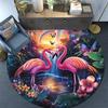 Flamingos Round Area Rug,Carpet Rug for Living Room Bedroom Sofa Playroom Decor,Non-slip Floor Mat