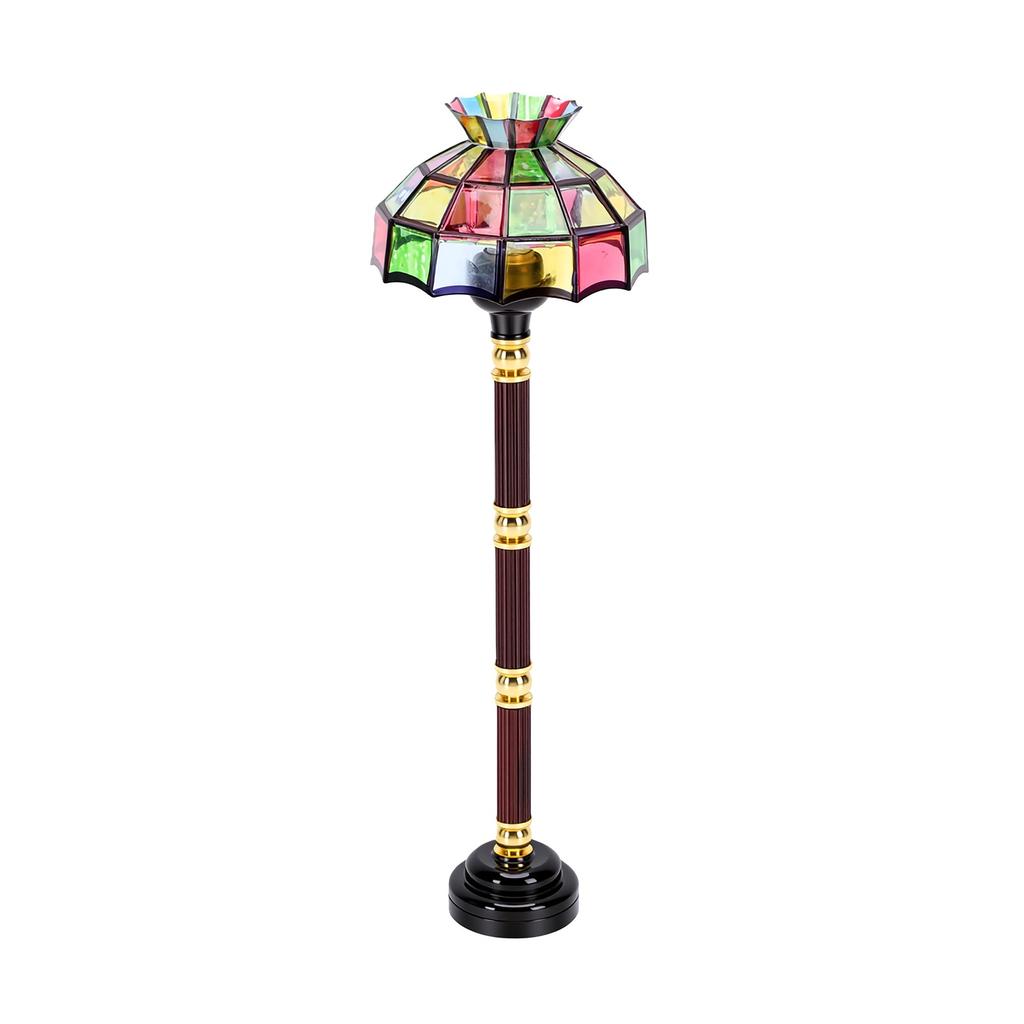 1:12 Scale Dollhouse Lamp Lifelike Battery Operated Decorative Miniature Floor Lamp for Micro Scene Decoration