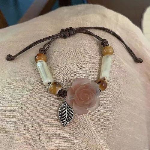 Chinese Handmade Pumpkin Bead Bracelet Anti-natural Stone Beaded Gourd Retro Bracelet Zen High-end Antique Jewelry