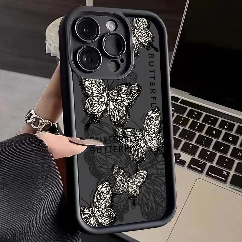 Fashion Butterfly Case For iphone 17 16pro 15pro14 13 12 11 12pro 13pro max 14plus Silicone AntiFall Protective Cover