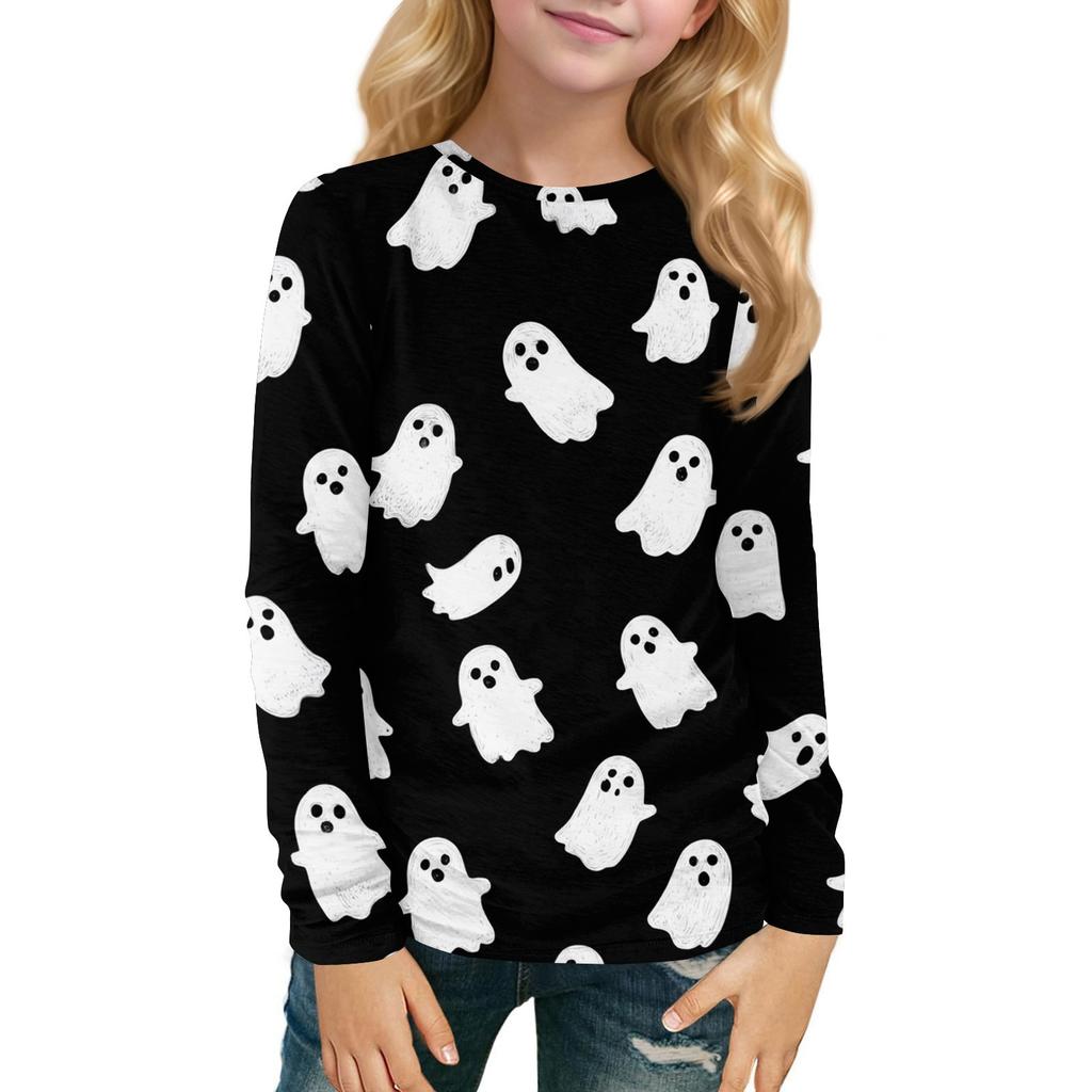 Children's Long-sleeved O-neck Top Printed Daily Casual
