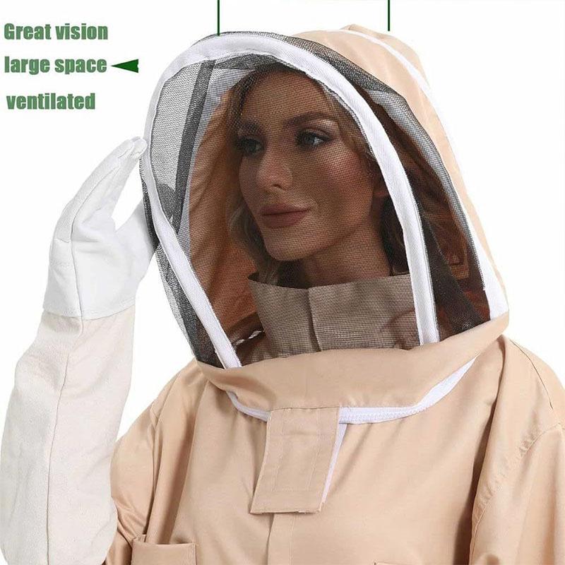 Apicoltura Polycotton A Prova di Api Abbigliamento Protettivo Tuta Completa da Apicoltore Fattoria Unisex Tenuta di Sicurezza Guanti Velo Cappuccio Apiario