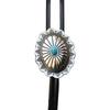 Men's Western Adjustable Bolo Tie with Stone Pendant Braided Leather Rope Necktie Shirt Collar Chain Jewelry Necklace