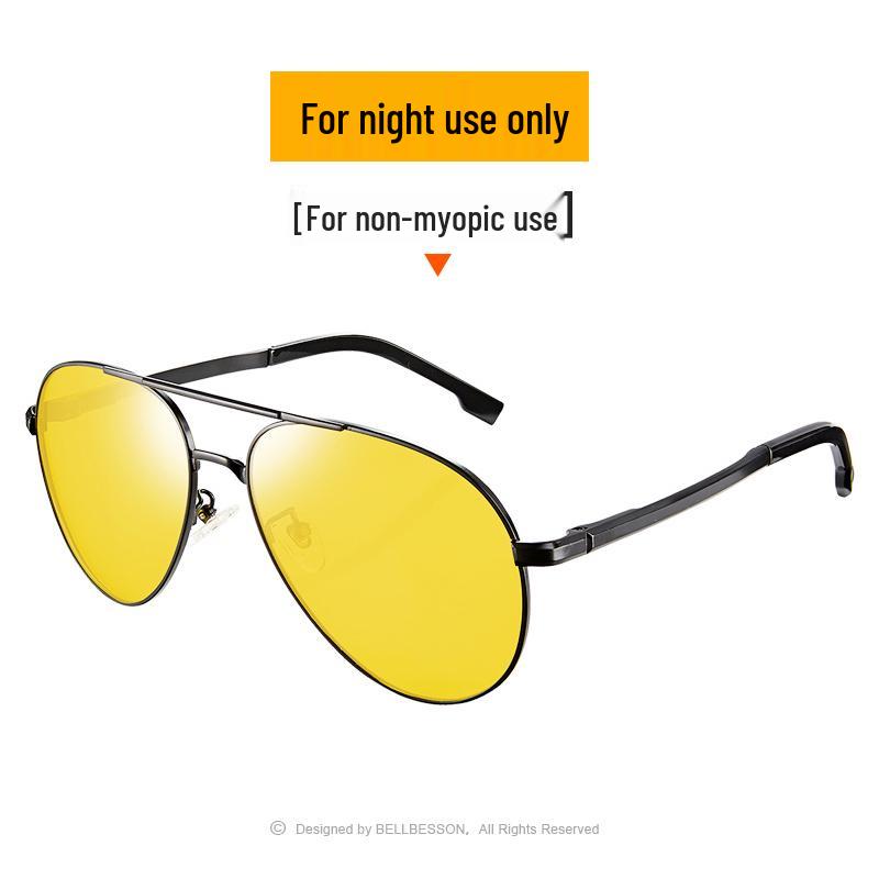 Polarisierte Nachtsicht-Aufsteckbrille, Blendfreie Brille für Tag/Nacht zum Autofahren für Myopie, Unisex