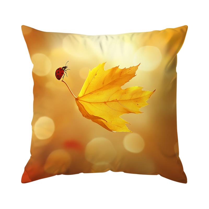 1Pc Autumn Fallen Leaves Pillow Cover For Home Living Room Bedroom Sofa Office Decorative Pillowcase Soft Throw Pillows 45X45Cm