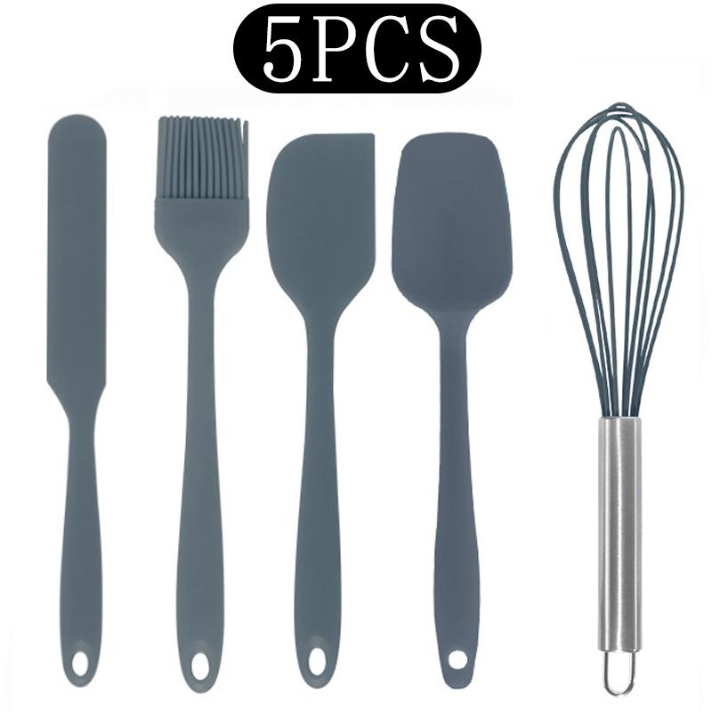 Black Non-stick Silicone Kitchenware Cooking Utensils Set Cookware Spatula Egg Beaters Stainless Steel Handle Kitchen Tool Set