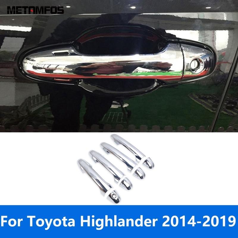 For Toyota Highlander 2014-2017 2018  Chrome Side Door Handle Cover Trim Protection Cap Exterior Accessories Car Styling