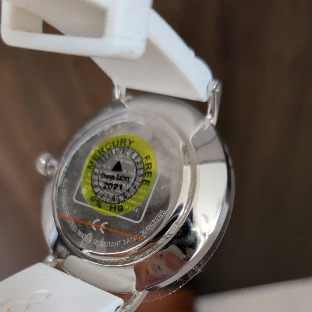 Used COACH Coach Watch Ladies White Signature Box Included