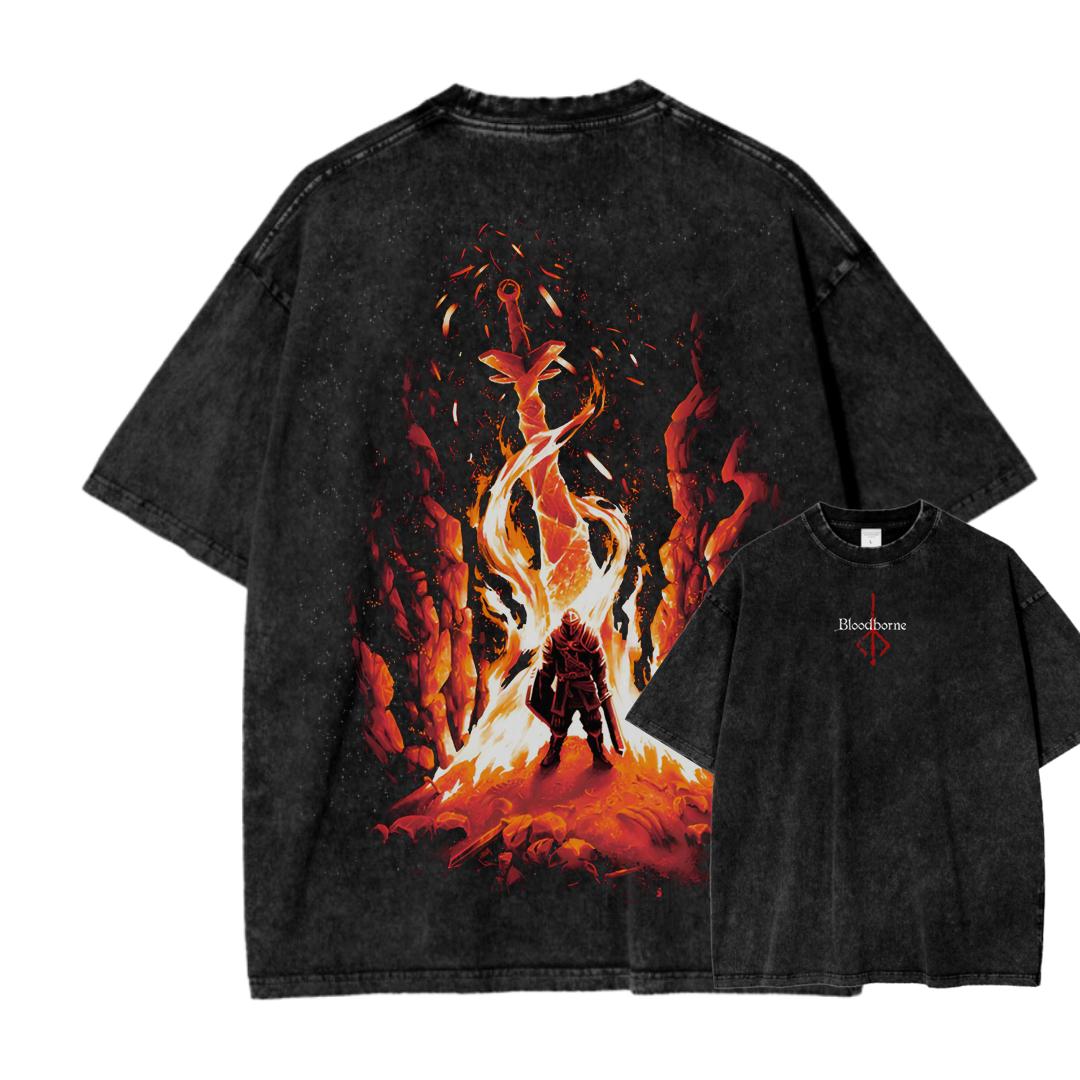 

Blood Borne Anime Lover Washed T-shirt Year round clothing high quality personality Clothes Plus Size Unisex New Model Couples tee XXXL